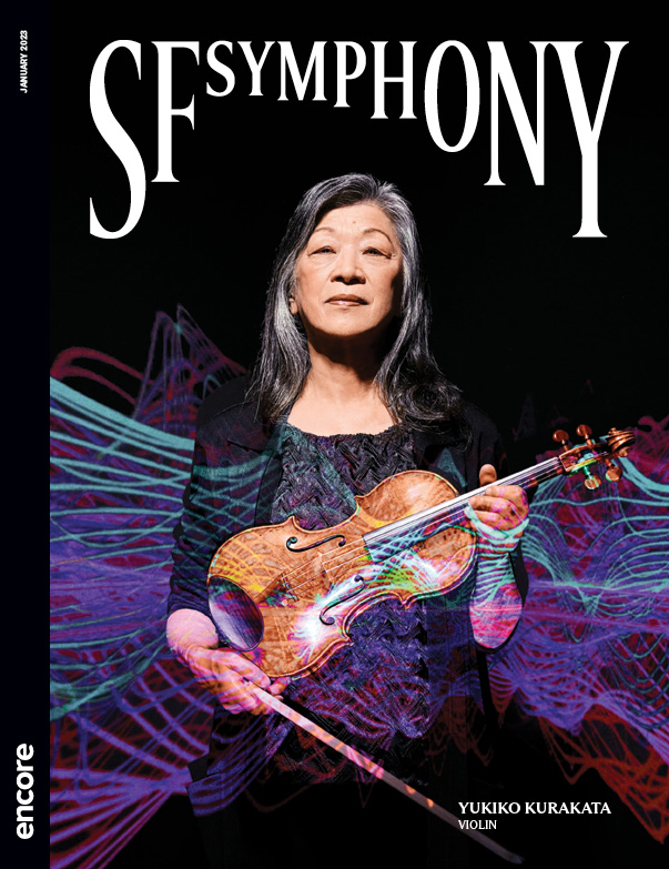 Yukiko Kurakata on the cover for San Francisco Symphony January 2023