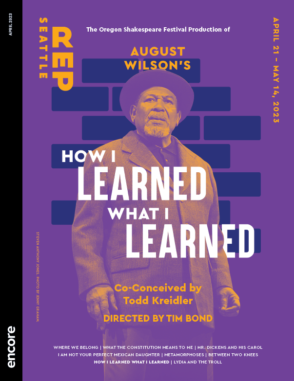 Man in hat on purple background - Cover of How I Learned What I Learned - Seattle Rep