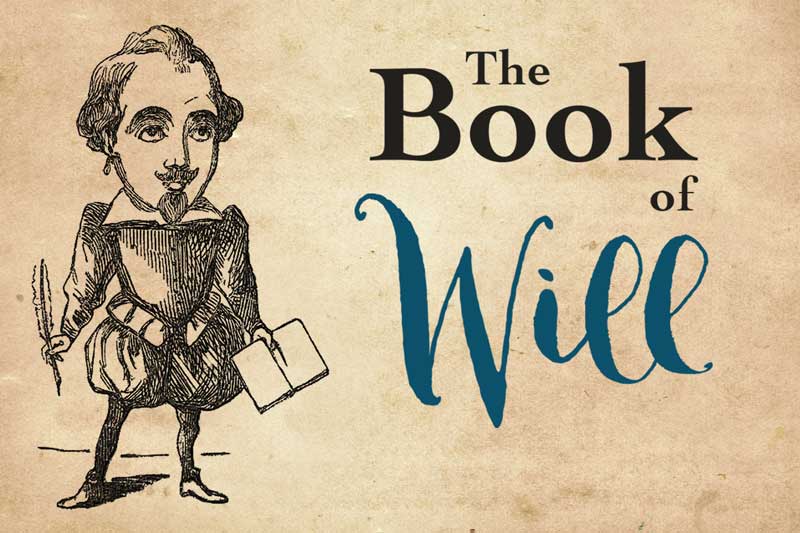 Title image for The Book of Will Featuring a 19th century caricature of William shakespeare.