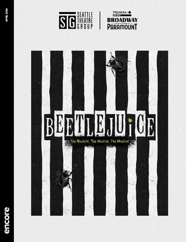 Graphic title treatment of Beetlejuice, 2024 | Broadway at the Paramount
