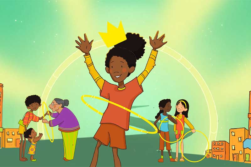 illustration of a girl hoola hooping